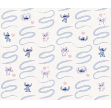 Behang met Stitch- en Angel-motieven en geschwungene lijnen