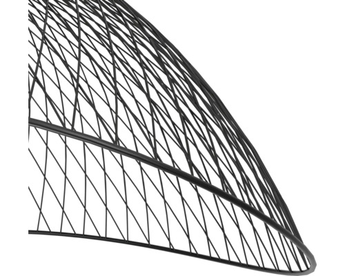 Detailaanzicht van een lampenkap van metaaldraad