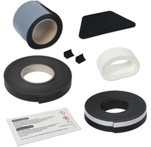 Accessoireset met tape, rakel, reinigingsdoekje en montagehulpmiddelen