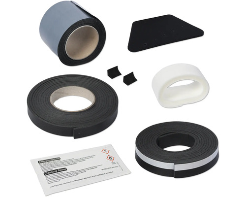 Accessoireset met tape, rakel, reinigingsdoekje en montagehulpmiddelen