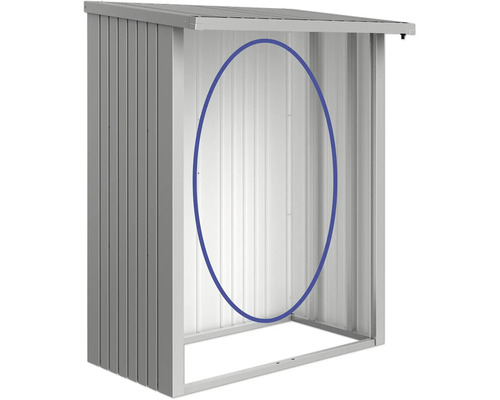 Metalen gereedschapsschuur zonder deur