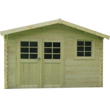 Houten tuinhuis met dubbele deur en raam