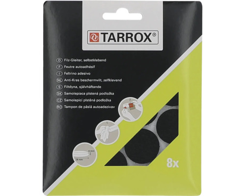 Verpakking zelfklevende viltglijders van Tarrox, acht stuks