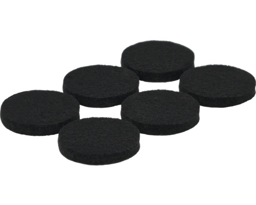 Zes ronde apparaatvoeten van vilt