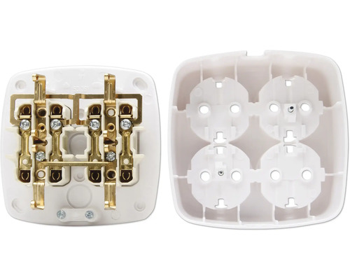 Opbouw Schuko stopcontact, open aanzicht
