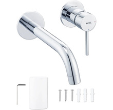 Wastafelkraan voor wandmontage met accessoires