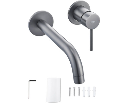 Avital wastafelmengkraan voor wandmontage met accessoires