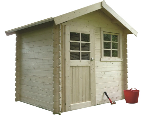 Houten tuinhuis met deur en raam