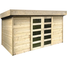 Houten tuinhuis met schuifdeur