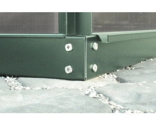 Detailopname hoek kas met schroeven