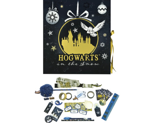 Harry Potter adventskalender met diverse accessoires met als thema Hogwarts in the Snow