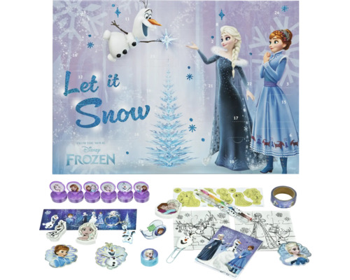 Disney Frozen adventskalender met Elsa en Anna motieven, stempels, stickers, kleurplaten en kantoorartikelen