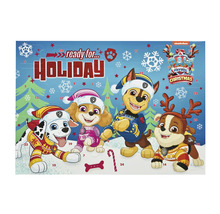 Paw Patrol adventskalender met de karakters Marshall, Skye, Chase en Rubble