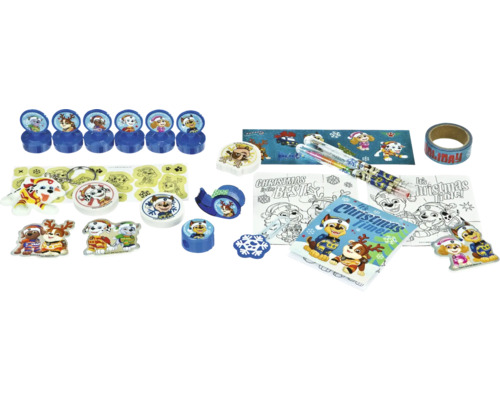 Paw Patrol adventskalender met stickers, stempels, pennen en cadeaupapier
