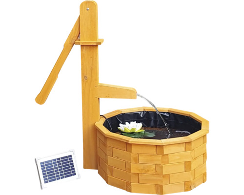 Tuin fontein met zonnepaneel en waterspel