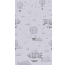 Behang met een motief van luchtballonnen en luchtschepen