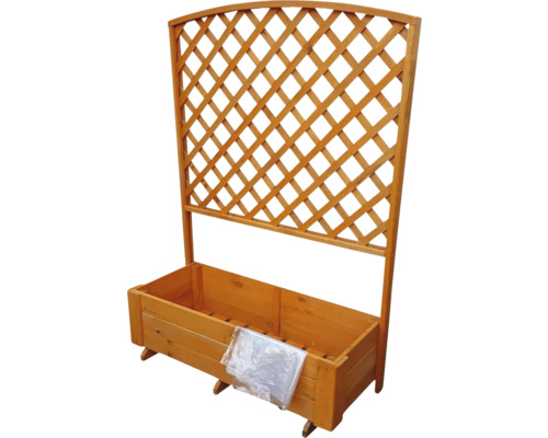 Houten plantenbak met klimrek voor de tuin