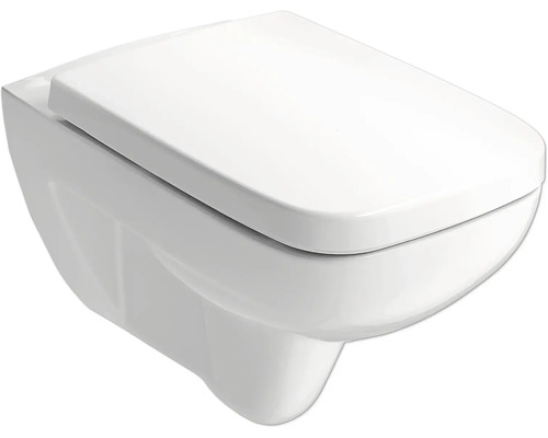 GEBERIT Hangend toilet rimless Renova Plan glans wit incl. softclose wc-bril Wandcloset met diepspoeling, gesloten spoelrand en toiletzitting