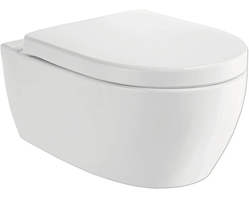 GEBERIT Hangend toilet rimless iCon glans wit incl. softclose wc-bril met quick-release Wandcloset in het wit met gesloten deksel