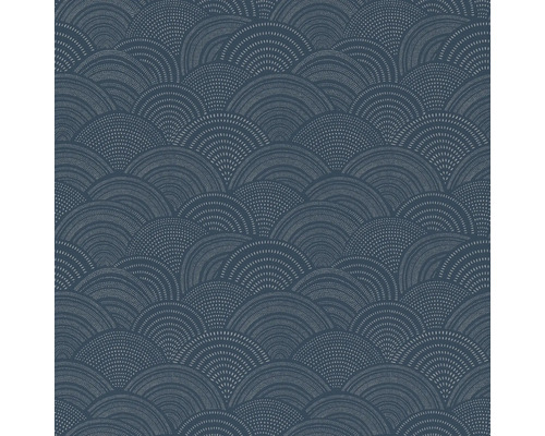 RASCH Vliesbehang 581409 Allegretto stippen en cirkels blauw Behang met waaiervormig patroon