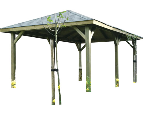 Houten tuinpaviljoen met dak