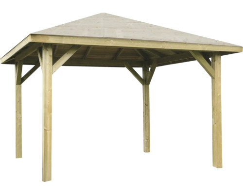 Houten tuinpaviljoen met rechthoekig dak