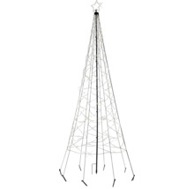 Decoratieve kerstboom met verlichting en ster