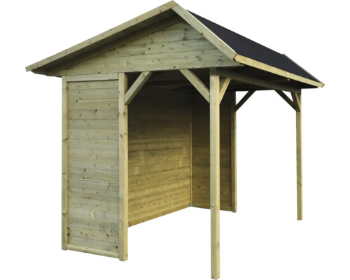 Houten schuilplaats met dak voor buiten