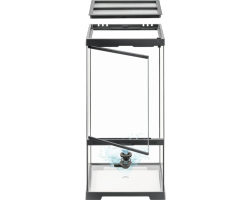 Glazen terrarium met ventilatiesysteem