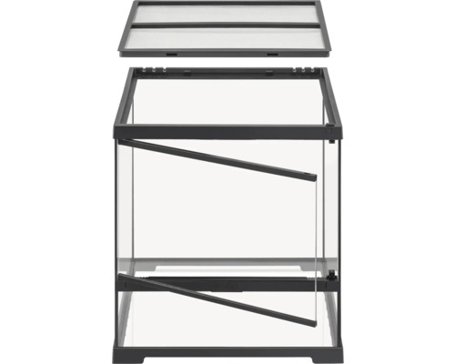 Glazen terrarium met gaasdeksel