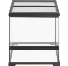 Glazen terrarium met bovenframe en ventilatie