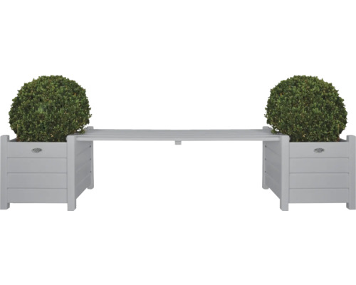ESSCHERT’S GARDEN Plantenbakken met bank grijs 188x40x40 cm