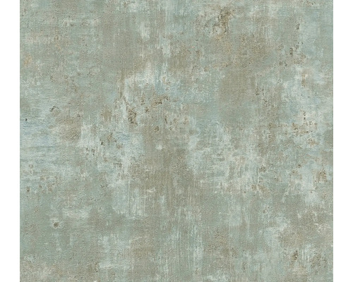 A.S. CRÉATION Vliesbehang 39670-4 Stories of Life effect pleister blauw groen beige goud Behang met pleisterstructuur