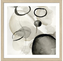 Ingelijste abstracte aquarel afbeelding met cirkels