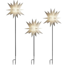 Drie stervormige tuinspots met verlichting