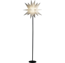 Staande lamp met stervorm van papier en metalen voet