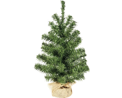 Kunstmatige kerstboom in jute zak