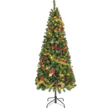 Versierde kerstboom met kerstballen, lametta en lichtjes