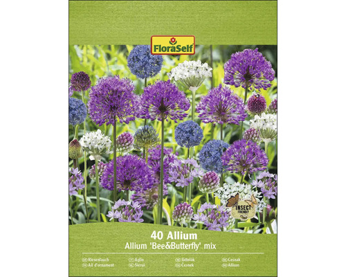 FLORASELF Bloembollen Sierui Allium Bee & Butterflies special mix 12 st FloraSelf 40 Allium Bee and Butterfly mix verpakking