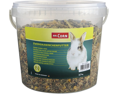 Dwergkonijnenvoer in emmer van Mr. Corn, 2,7 kg