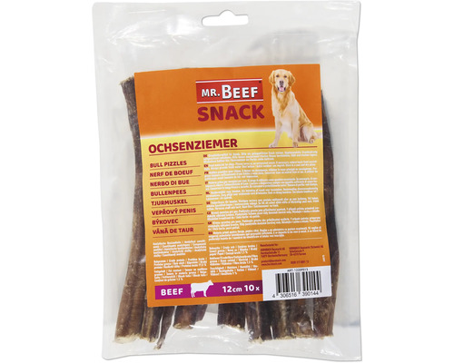 MR BEEF Hondensnack Bullepees 12 cm, 10 st Mr. Beef Snack Bullenpees 12 cm 10 stuks