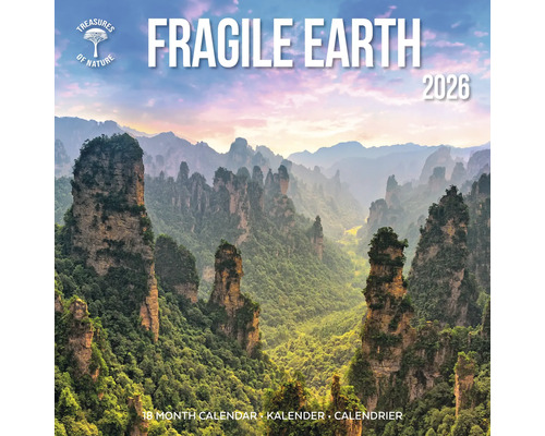 Fragile Earth kalender 2026 met landschapsmotief