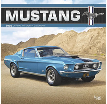 Mustang kalender 2026 met een blauwe Mustang auto