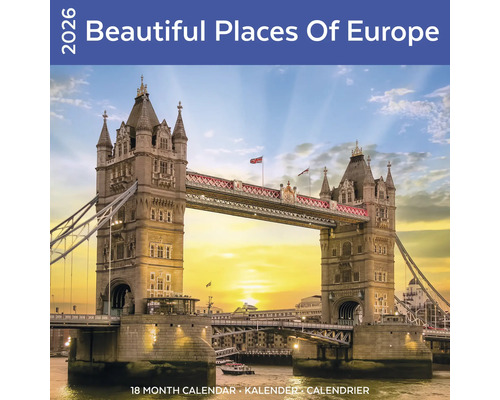 Beautiful Places of Europe kalender met afbeelding van de Tower Bridge Londen