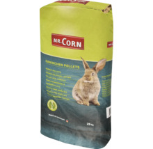 Zak konijnenvoer met afbeelding van een konijn en het Mr. Corn logo, 25 kilogram