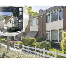 Verf voor kunststof gevels en dakrandbekleding voor een woonhuis