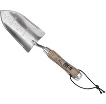 Tuinschep van roestvrij staal met houten handvat