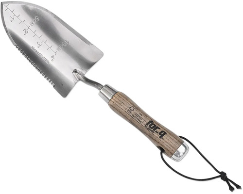 Tuinschep van roestvrij staal met houten handvat