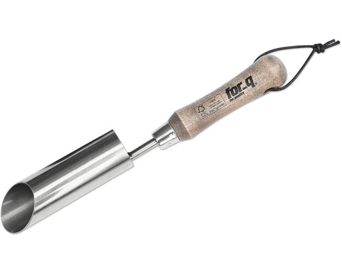 Plantstok van metaal met houten handvat