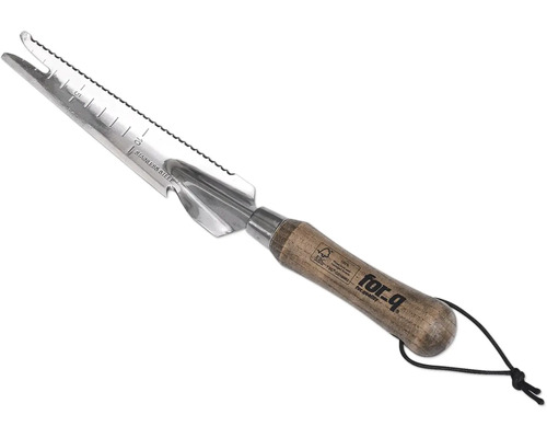 Tuingereedschap van roestvrij staal met houten handvat